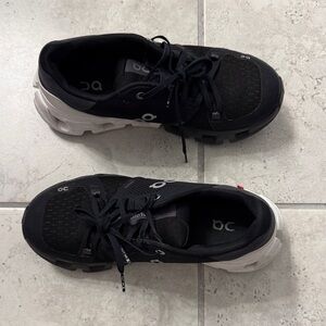 On Running Black and White Womens Athletic Shoes